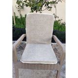 1 Adet Rattan Arkalıklı Sandalye Minderi Kalınlık 4cm -primer Bej Bej