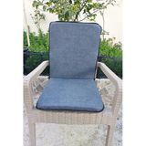 1 Adet Rattan Arkalıklı Sandalye Minderi (Kalınlık 4Cm)-Primer K.gri