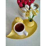 1 Adet..sarı Renkli..kahve Sunumluk.fincansız ..çay Sunumluk...ikram Seti... Çay Kahve Sunumluk