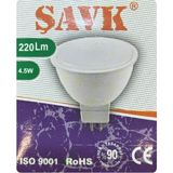 (1 Adet) Şavk 12Volt Ac/Dc 4,5W (22W) Beyaz Işık (6500K) Gu5.3 Duylu (İğne Bacak) Led Çanak Ampul