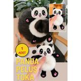 1 ADET - Sevimli Pelüş Panda Figürlü Saç Tokası | Yumuşacık & Şirin Tasarım - 1 ADET