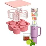 1 Adet Stanley Quencher Uyumlu Kapaklı Silikon Buz Kalıbı – 4 Gözlü 20OZ, 30OZ, 40OZ Bardak Uyumlu