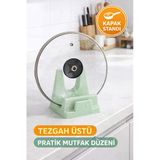 1 Adet Tencere Kapağı Standı Kesme Tahtası Tutucu Bıçak Ve Tabak Standı Tezgah Üstü Mutfak Organizer