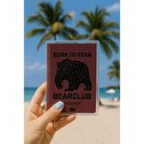1 Adet Universal Bear Club Baskılı Pasaport Kılıfı Şeffaf Su Geçirmeyen Pvc Pasaport Koruma Kabı - Siyah