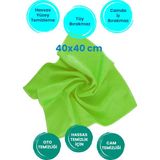 1 Adet Yeşil Baklava Desen Mikrofiber Leke Bırakmaz Araç Yıkama Kurulama Oto Cam Temizlik Bezi 40X40 - 09-Yeşil