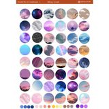 1 Adet Yuvarlak Gökyüzü ve Manzara Temalı 12*17 cm Sticker /scrapbook,bullet Journal,planlayıcı Için - roundskylandscape001