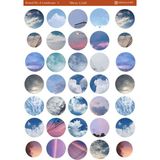 1 Adet Yuvarlak Gökyüzü ve Manzara Temalı 12*17 cm Sticker /scrapbook,bullet Journal,planlayıcı Için - roundskylandscape003