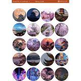 1 Adet Yuvarlak Gökyüzü ve Manzara Temalı 12*17 cm Sticker /scrapbook,bullet Journal,planlayıcı Için - roundskylandscape004