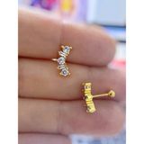 1 Adet Zirkon Taşlı Helix Tragus Conch Uyumlu Piercing