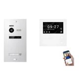 1 Aile Evi İçin Görüntülü Kapı İnterkomu Balter Evo-Hd-Mını Komple Sistem, 4,3" Gümüş Monitör Ve Wi-Fi 1X Monitör İle