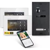 1 Aile Evi İçin Schutzer Balter Evo-Hd Görüntülü Kapı İnterkom Sistemi, 7" Dokunmatik Ekran, 175° Geniş Açılı Kamera, Gece Görüşü, 2 Kablolu Teknoloji (Wi-Fi İle Beyaz/Siyah, 2 Monitör)