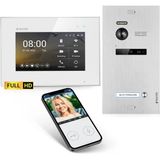 1 Aile Evi İçin Schutzer Balter Evo-Hd Görüntülü Kapı İnterkom Sistemi, 7" Dokunmatik Ekran, 175° Geniş Açılı Kamera, Gece Görüşü, 2 Telli Teknoloji, Wi-Fi'li Beyaz/Gümüş, 1 Monitör