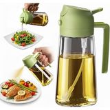 1 Arada Yağ Püskürtücü & Dökücü 470 ml – Airfryer Uyumlu Cam Yağ Spreyi – Zeytinyağı,