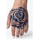 1 Ay Kalıcı 24 Saat Sonra Kararan El Üstü Gül Model Geçici Dövme Tattoo
