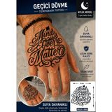 1 Ay Kalıcı 24 Saat Sonra Kararan El Üstü Yazılı Model Geçici Dövme Tattoo