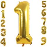 1 Bir Rakam Gold Folyo Balon 34" Inc 76 cm