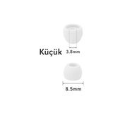 1 Çift 2 Adet Kulaklık Silikonu Samsung Uyumlu-Küçük 8.5Mm Beyaz