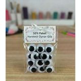 1 Cm Oynar Göz 50'Li Paket – Hobi, Amigurumi Ve El Yapımı Ürünler İçin
