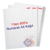 1 den 800 e Numaralı A4 Fotokopi Kağıdı