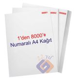 1 den 8000 e Numaralı A4 Fotokopi Kağıdı