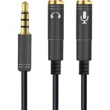 1 Erkek 2 Dişi 3.5 mm Kulaklık ve Mikrofon Ayırıcı Çoklayıcı Aux Kablo (4887) Midastech - Renkli
