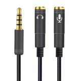 1 Erkek 2 Dişi 3.5 Mm Kulaklık Ve Mikrofon Ayırıcı Çoklayıcı Aux Kablo (5433)