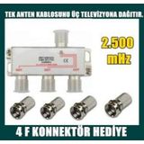 1 Giriş 3 Çıkış Kablo Tv Uydu Anten Çoklayıcı Splitter 3'lü