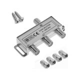 1 Giriş 3 Çıkış Uydu Karasal Kablo Tv Çoğaltıcı Splitter Anten Dağıtıcı + 4 Adet F Konnektör