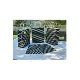 1.Kalite 18x8x24 Cm (1 Adet) Siyah Renk Beyaz Benekli Kraft Kağıt Çanta,Hediye Poşeti,Hediye Paketi