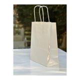 1.Kalite 18x8x24 Cm 1’ Li Beyaz Renkli Kraft Kağıt Çanta, Hediye Poşeti, Hediye Paketi, Kraft Çanta