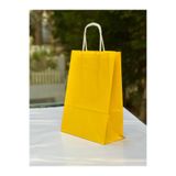 1.Kalite 18x8x24 Cm 1’ Li Sarı Renkli Kraft Kağıt Çanta, Hediye Poşeti, Hediye Paketi, Kraft Çanta