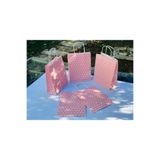 1.Kalite 18x8x24 Cm (5 Adet) Pembe Renk Beyaz Benekli Kraft Kağıt Çanta,Hediye Poşeti,Hediye Paketi