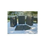 1.Kalite 18x8x24 Cm (5 Adet) Siyah Renk Beyaz Benekli Kraft Kağıt Çanta,Hediye Poşeti,Hediye Paketi