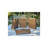 1.Kalite 18x8x24Cm 5 Adet Kahverengi Renk Beyaz Benekli Kraft Kağıt ÇantaHediye PoşetiHediye Paketi