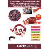 1. Kalite Çantalı Oto %100 Bakır 0.50mm Kalın Kablo 1200 Amper Güçlü Hızlı Şarj Akü Takviye Kablosu