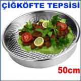 1.kalite Paslanmaz Çelik Büyük Boy Çiğköfte Tepsisi 50cm Jumbo