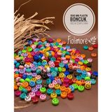 1.kalite Plastik Boncuk Takı Boncuğu Bileklik Tasarım Aksesuar A.kalite - 10x6 Renkli Gülen Yüz