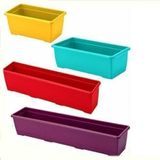 1.kalite Plastikten Üretim 75cm Dikdörtgen Renkli Plastik Balkon Saksısı Rengarenk Çiçek Saksıları