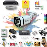 1 Kameralı IP Set - Yapay Zeka Özellikli Gece Renkli Gösteren Sesli 6 Warm Ledli 4K FULLHD IP Güvenlik Kamerası Seti 4386WS