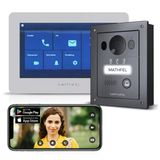 1 Katılımcı İçin Mathfel 2 Kablolu Bus Görüntülü Kapı İnterkom Sistemi, 7 İnç Wlan Monitör, Antrasit Kamera, Sıva Altı Montaj