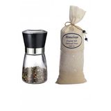 1 Kg. İri Himalaya Tuzu Bez Torbada Beyaz Renk + Seramik Bıçaklı Değirmen Tuz/Baharat Değirmeni
