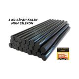 1 kg Siyah 11.3x300 mm Kalın Mum Silikon Çubuk Sıcak Silikon
