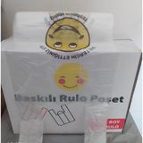 1 Koli Ortaboy Gülenyüz Baskılı Rulo Poşet Market Manav Atlet Hışır