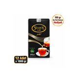 1 Koli Siyah Çay 1 Kg & 1000 Gram 12 Adet – Özel Harman, Yoğun Aroma Ve Geleneksel Lezzet, Ekonomik Büyük Boy Çay Paketi