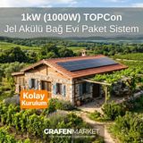 1 Kw (1000W) Topcon Bağ Evi Hazır Solar Sistem - Jel Akülü | Kolay Kurulum