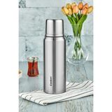 1 Litre Çift Katlı Çelik Termos 24 Saat Sıcak, 48 Saat Soğuk,(Kamp, Piknik, Ofis, Seyahat) - 1 lt - Gümüş