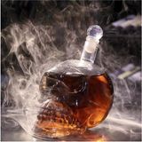 1 Litre Kuru Kafa Cam Şişe Viski Likör Şarap Hediyelik Karaf Kafatası Tasarım Hediye Karafı Şişesi