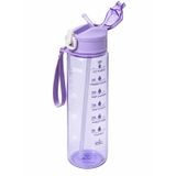 1 Litre Motivasyon Suluk Sporcu Suluk Çocuk Suluk Kilitli Kapak Askılı Suluk Mor