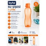 1 Litre Sızdırmaz Su Şişesi Matara Bpa Içermez Ergonomik Tasarım Spor Okul Ofis Seyahat Turuncu