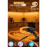1 Metre NeoGlow Serisi LED Işık Şeridi – Amber Tonlu 60 Çipli 12V Tak Çalıştır Aydınlatma Bandı